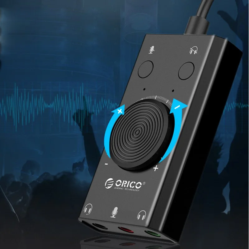 Orico USB внешняя звуковая карта Регулируемая громкость внешние наушники Бесплатный