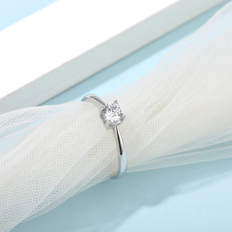 

M11B White Gold 925 Silver 0.5ct 5.0mm Moissanites Ring Jewlery Elegant fashion ring