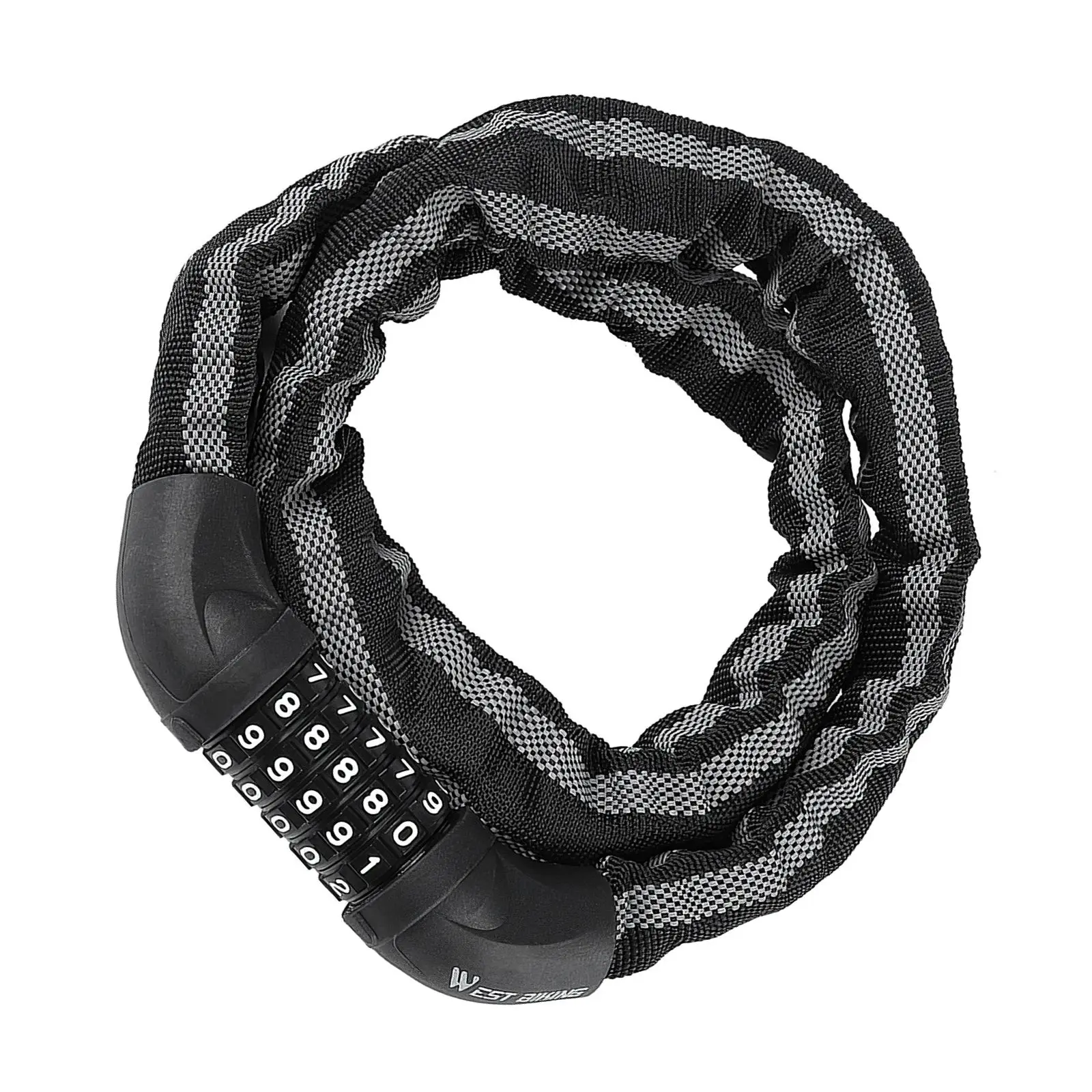 

Утолщенный замок с длинной цепью для велосипеда, стальной замок с кодом пароля и защитой от кражи для мотоцикла, аксессуары для электрическ...