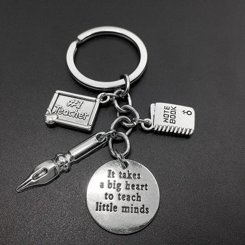 Брелоки для учителей милые Подвески в виде книжки с большим сердцем чтобы