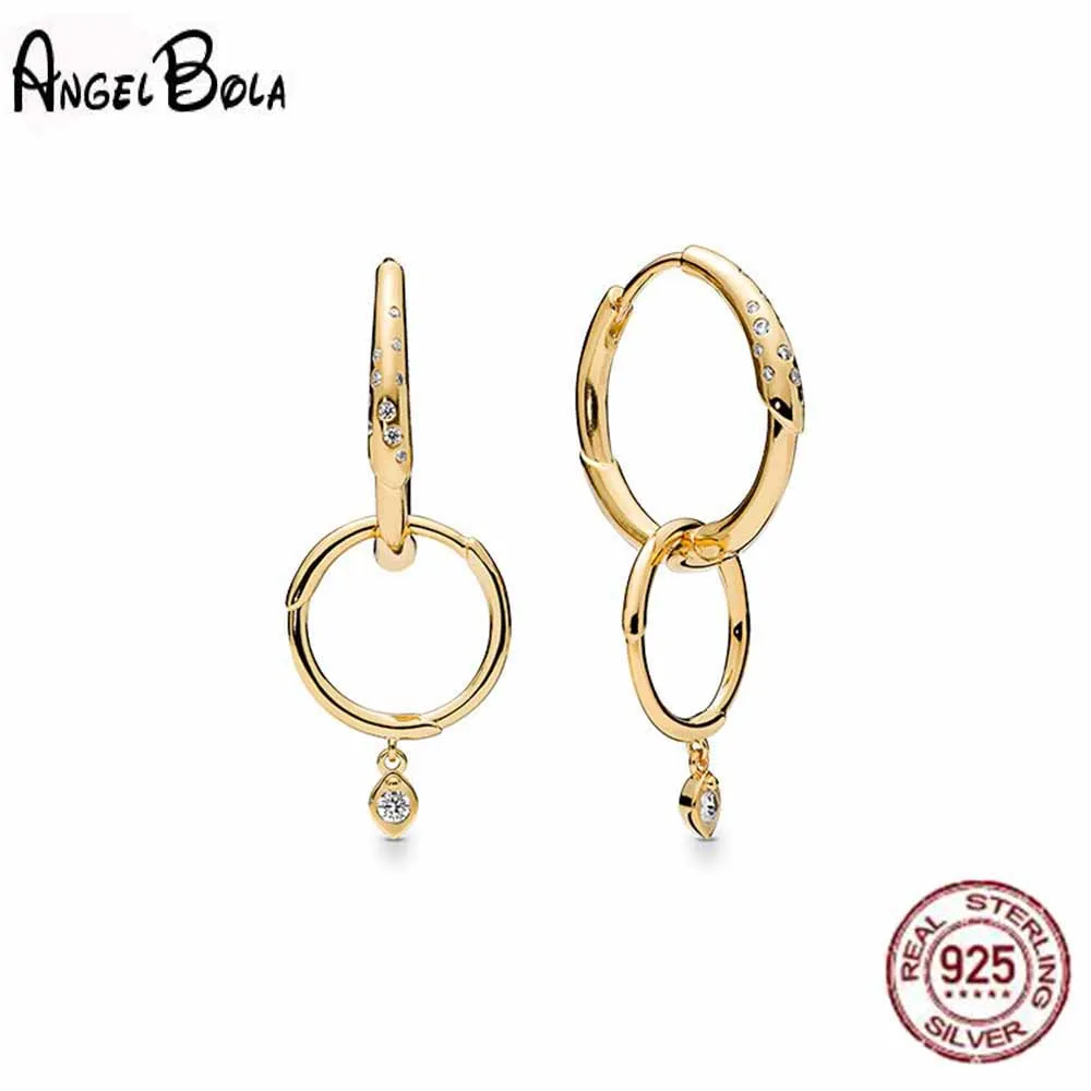 

Женские серьги-подвески из серебра 925 пробы, с золотистыми кристаллами