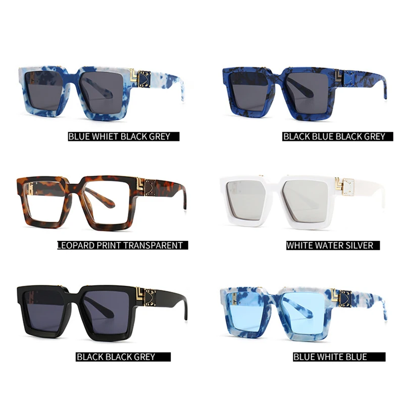 

Fashion Classic Luxury Brand Designer Oversized Square Sunglasses Women Men Shield Big Frame Travel Sun Glasses Mirror Shades