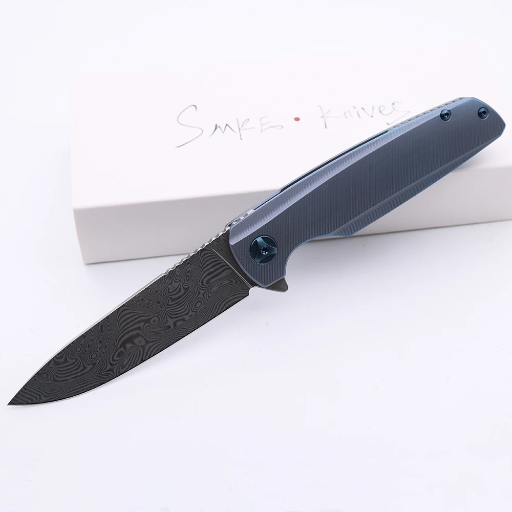 Быстрая доставка SMKE ножи призрак Флиппер складной Ножи синий анодированный