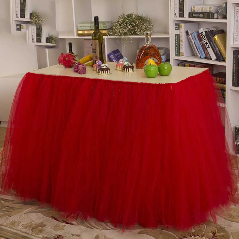 Шифоновая юбка пачка для стола тюль свадебное украшение накидка вечеринки дня