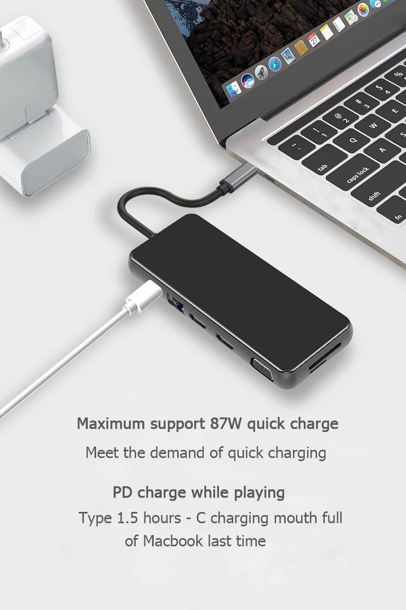 Док-станция usb-хаб MST Type C USB VGA RJ45 PD 3 0 для ноутбуков док-станция Thunderbolt | Электроника
