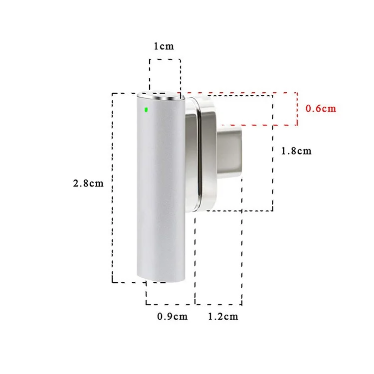 

Magnetic USB C Adapter, Support PD Charger and Data Transmision (10Gbp/s), USB3.1 Type-C Power Delivery,100W L Tip for MBP 16,13