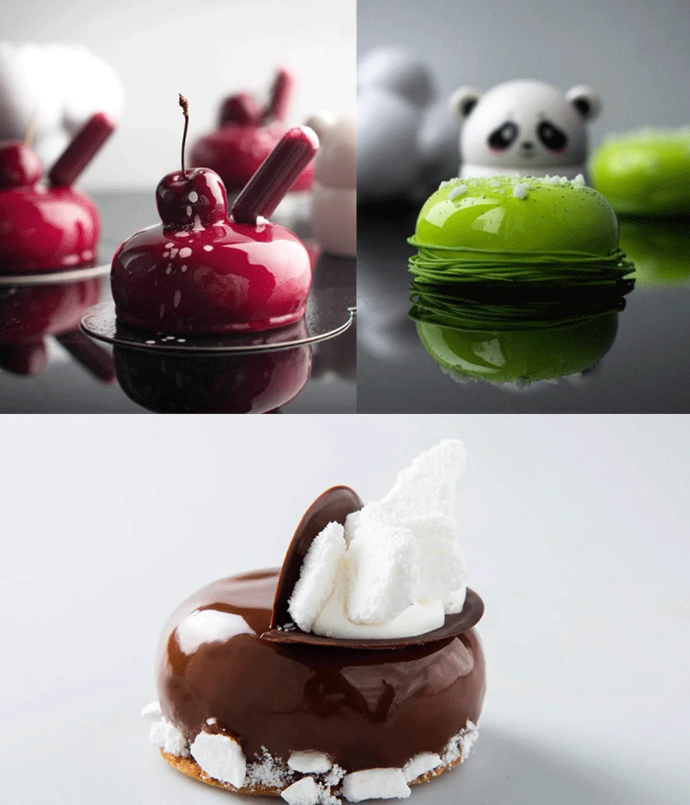 

Silicone Chocolate Moulds - 3D Bakeware DIY Jelly Pudding Dessert Mould, 15 Holes Round Shape, White