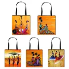 Сумка женская с принтом Африканской девушки, черная сумочка для хранения для школьниц, сумка для шоппинга в африканском стиле, сумка на плечо для девушек