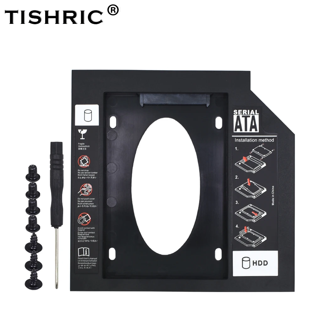 TISHRIC пластиковый жесткий дисковый отсек Optibay SATA Универсальный 9 5 мм/12 7 мм HDD Caddy