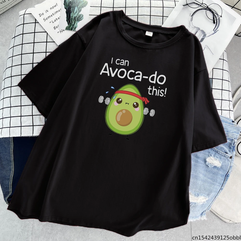 

This Hardworking Avocado Women's Hip Hop Loose Streetwear Summer Fashion Tops Fashion Black