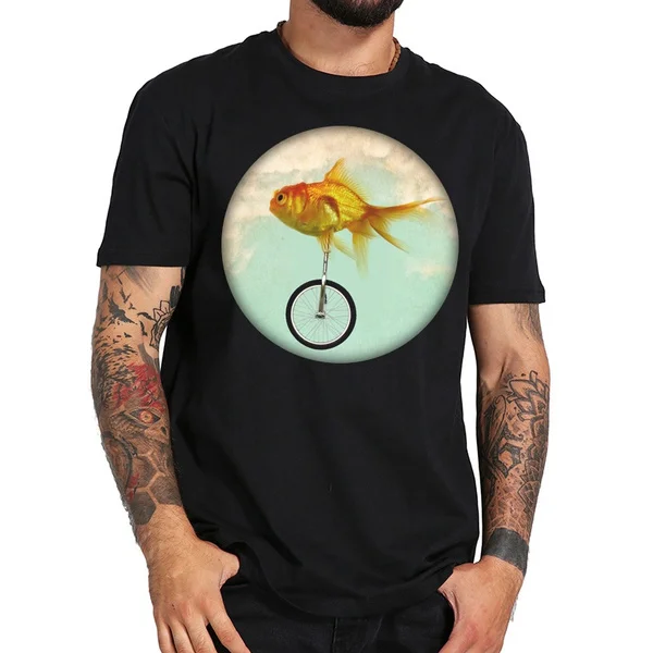 

unicycle goldfish t shirt t-shirt cottonmen larga for boys