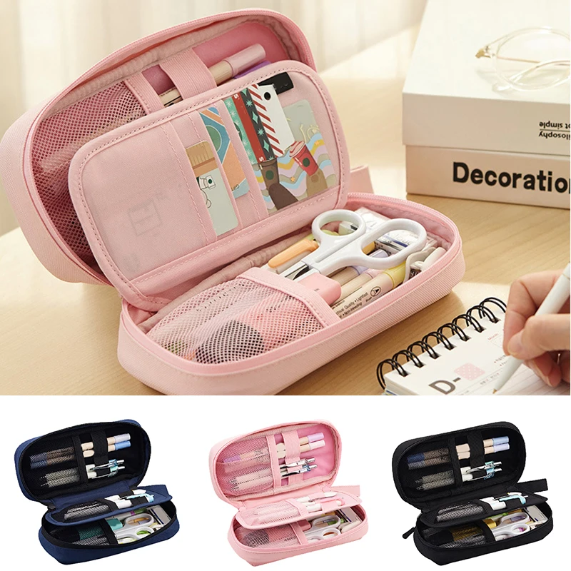 

Large Capacity Pencil Case Multifunctional Stationery Bag Organizer Stationery Pencil Pouch for School Office Stuff GDeals