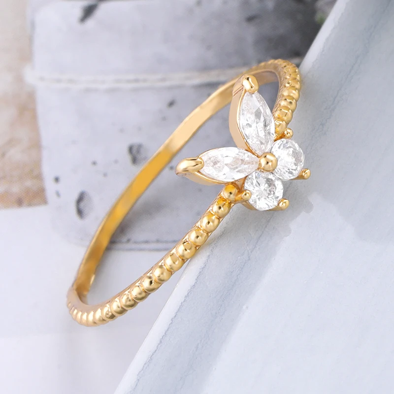 

10 PCS Luxury Twist Butterfly Shine Crystal Zircon Ring for Women Wedding Party Jewelry Gifts