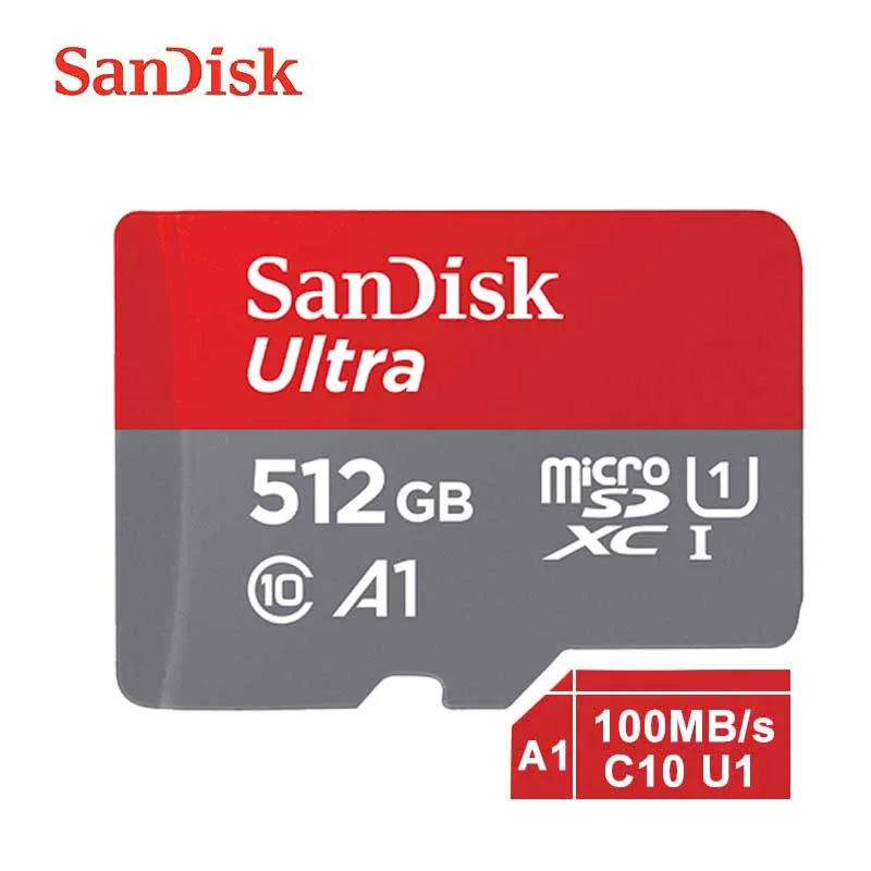 512GB Карта памяти Micro SD SanDisk 16 ГБ 32 ГБ 64 Гб 128 Гб MicroSD Max 100 м/с Uitra C10 256 ГБ TF карта 200 ГБ 400 Гб cartao de memoria - Емкость: 512GB