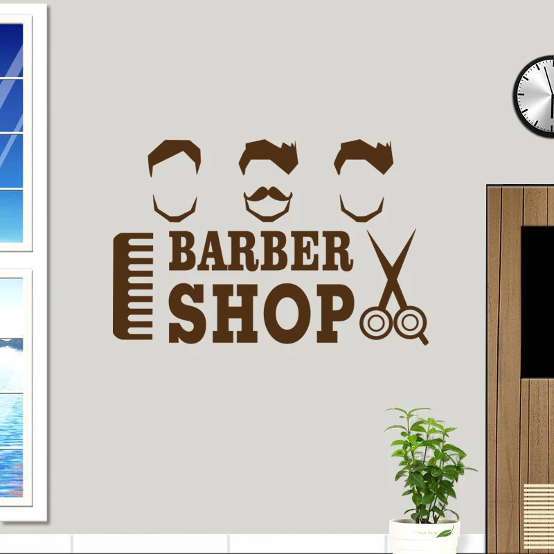 

Barbershop Sticker Bread Decal Customized Vinyl Wall Art Decor Windows Decoration Haircut Shavers Glass Barber Shop Decals