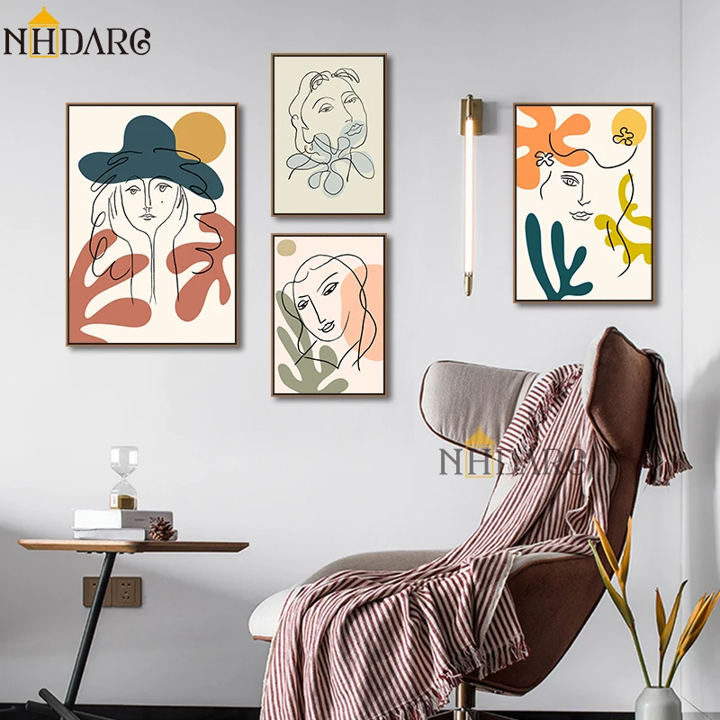 

NHDARC Canvas Printings ARC00834 Matisse Light Luxury Retro Vintage Simple Strokes Wall Paintings Posters Living Room Home Decor
