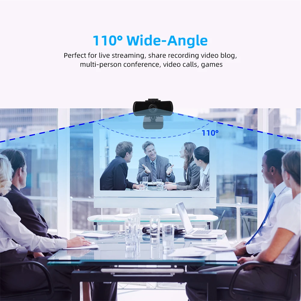 

1440P HD PC computer USB webcam webcam with tripod, with privacy protection cover for video call conference