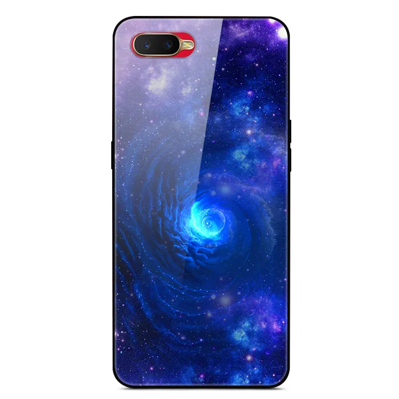 Для Coque Oppo RX17 Neo чехол из закаленного стекла твердая задняя крышка для OPPO RX17 Neo CPH1893 RX17Neo RX 17 Neo чехол силиконовый бампер - Цвет: Тёмно-синий