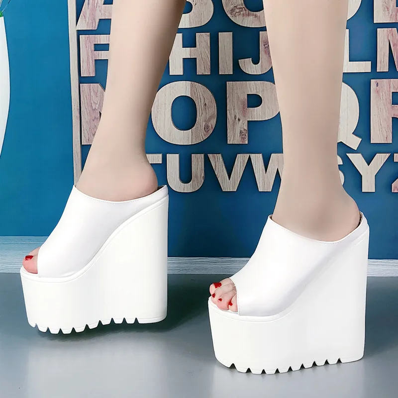 Сандалии на танкетке 17 см женские уличная летняя пляжная обувь очень высоком