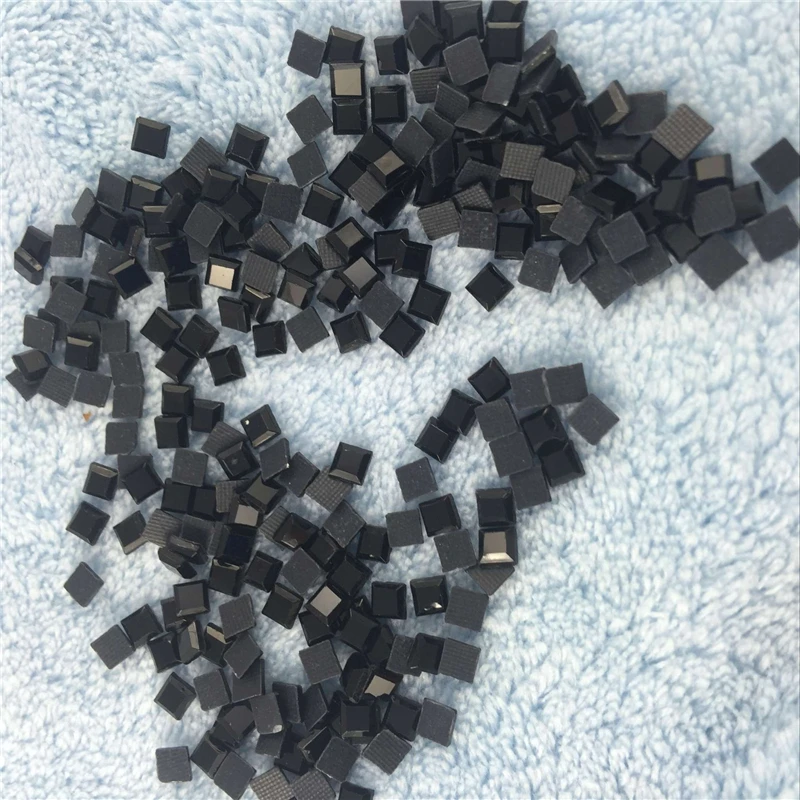 4*4mm Black Hot Fix Rhinestone Flatback Square Beads Flat back Crystal Iron-on For Women Clothes Dress Bags Accessories | Дом и сад
