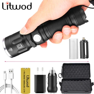 XHP70 мощный перезаряжаемый зум охотничий светодиодный фонарик фонарь для использования 18650 26650 батарея