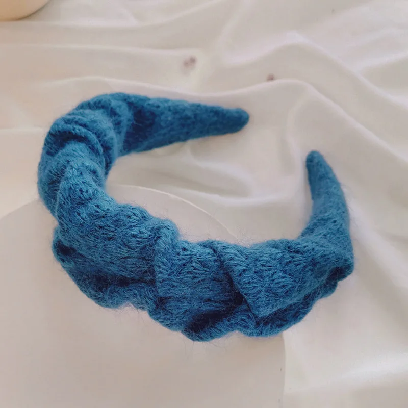 Повязка на голову женская плиссированная модный вязаный головной убор с