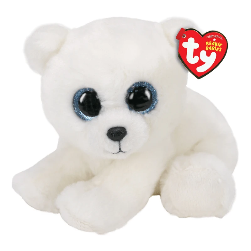 

15 CM Ty Beanie Big Eyes Soft Ari White Polar Bear Plush Baby Toy Stuffed Animal Doll Children Christmas Birthday Gift