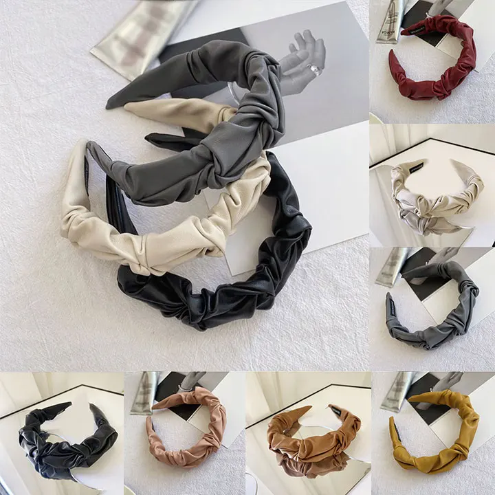 В винтажном стиле Однотонные широкий обруч дамские туфли из PU искусственной кожи