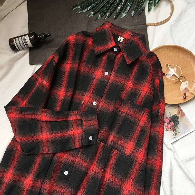 Женская рубашка новинка 2018 модные женские блузки в классическом стиле клетку с