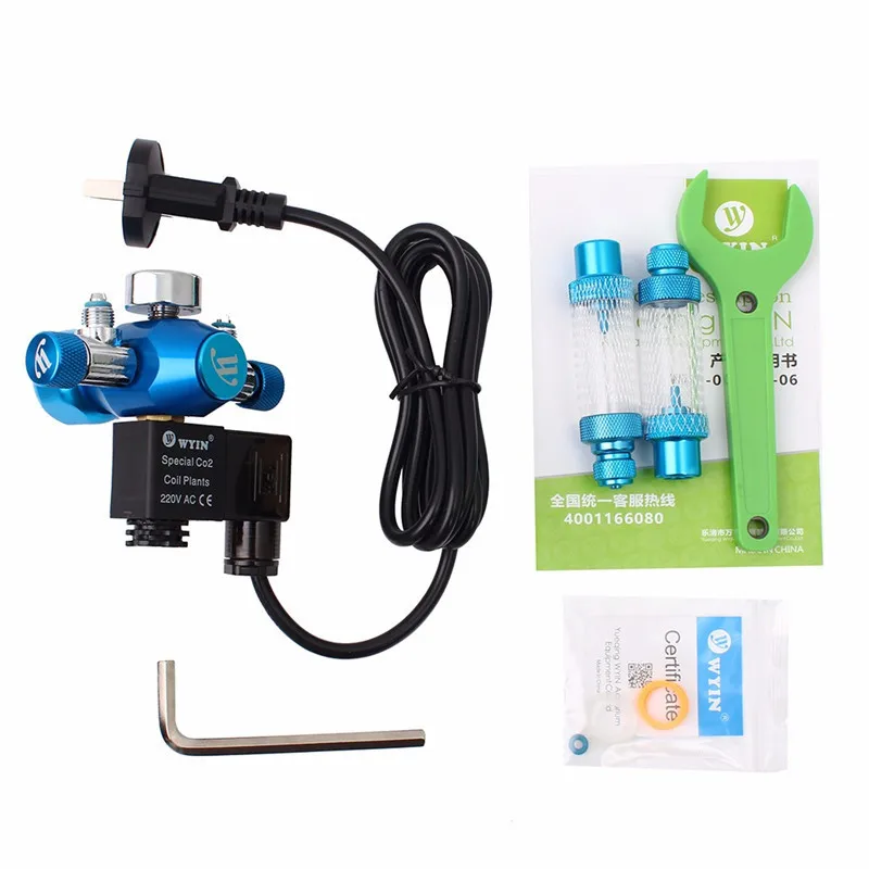 Магнитный соленоидный контрольный клапан 1 комплект аквариумный регулятор CO2 220 В