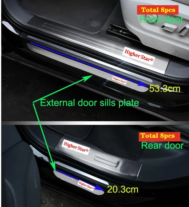 

stainless steel 8pcs car door sills scuff protective plate,pedal decorative plate,Threshold protection bar for Q5 2009-2016
