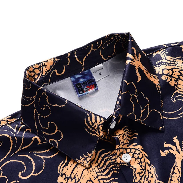 Комбинезон мужской с принтом дракона хлопковый слитный Ромпер брюки короткий