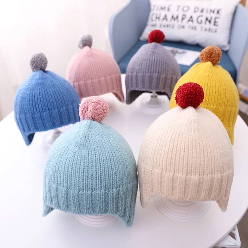 Осенне-зимние теплые детские шапки и шапка для маленьких девочек мальчиков