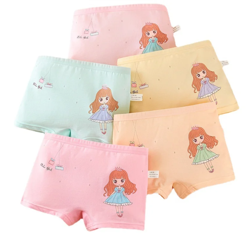 

Girls Panties Kids Cotton Underwear Children's Briefs Cartoon Short 5Pcs/lot