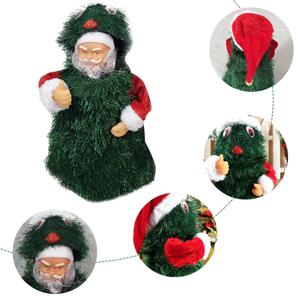 Электрический Санта Клаус вращающийся на 360 градусов открытое пение игрушка елку