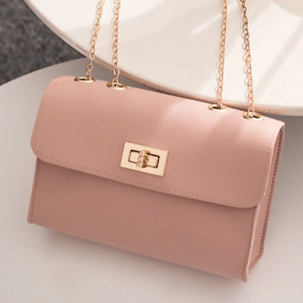 

Small Square Bag Women's Designer Handbag 2020 High-quality PU Leather Chain Mobile Phone Shoulder Bags British Fashion Simple