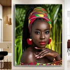 Элегантный Африканский черный женский холст Картина маслом настенные художественные плакаты принты настенные картины для гостиной домашняя СТЕНА ДЕКОР Куадрос