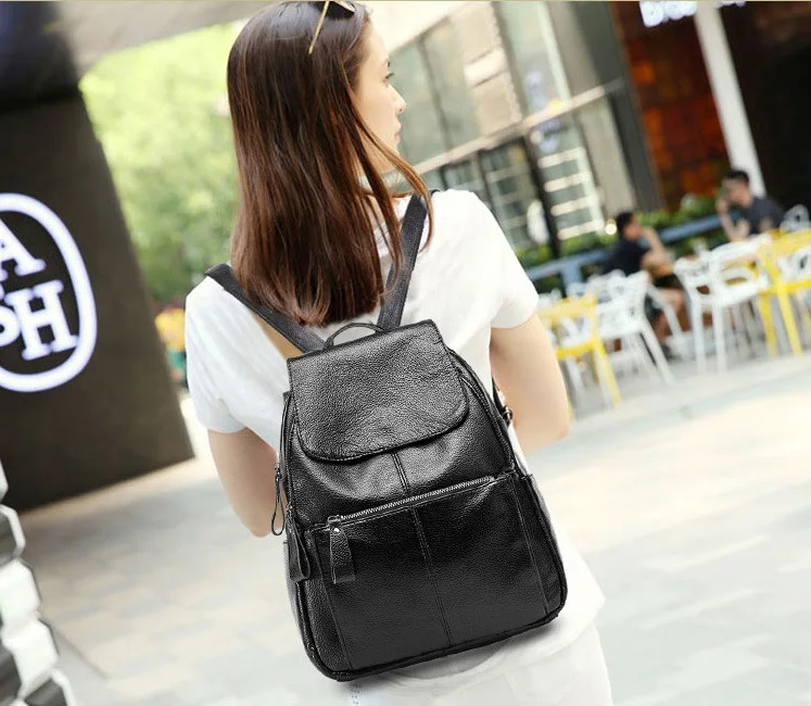 Модный натуральный кожаный рюкзак из натуральной кожи женский большой