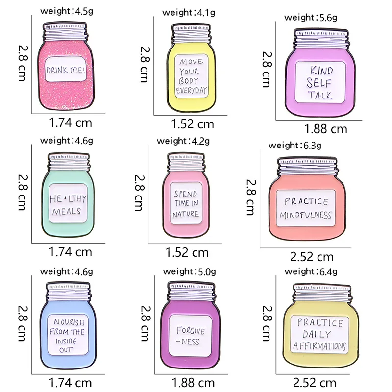 Металлическая эмалированная брошь в форме бутылки из витражного стекла