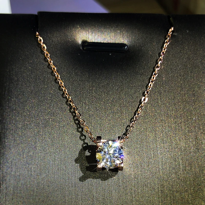 

Элегантное и изысканное ожерелье с кулоном в виде четырех когтей, розовое золото, женское свадебное Помолвочное предложение, ювелирные изд...