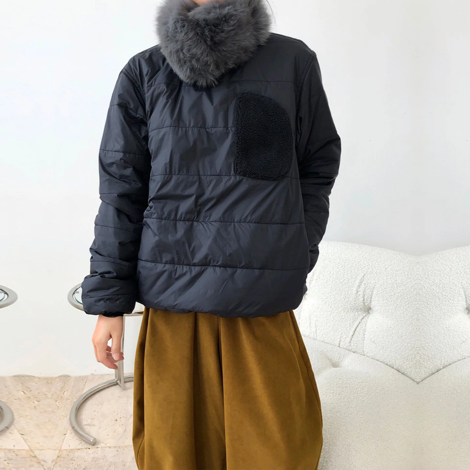 

Fall 2021 New Fashionable Hedging Polar Fleece Casual Comfortable Thinning Warm Cotton Jacket Women O Neck Long Sleeve Warm Coat