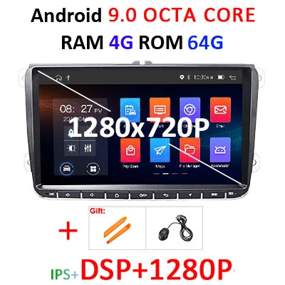 Android 10 2 Din 4 г+ 64 г 8 ядерный автомобильный dvd Мультимедиа Радио gps аудио для VW polo golf 5 6 passat B6 B7 cc tiguan skoda/Seat DSP ips - Цвет: 4G64GIPSDSP 1280P