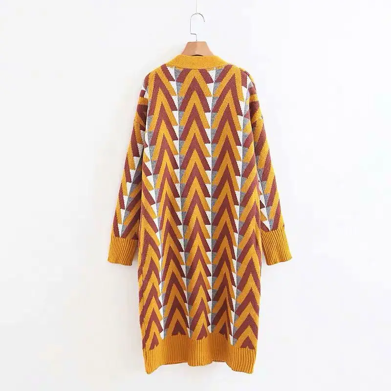 Женский свитер Пальто Вязаный кардиган длинный рукав V-образным вырезом в