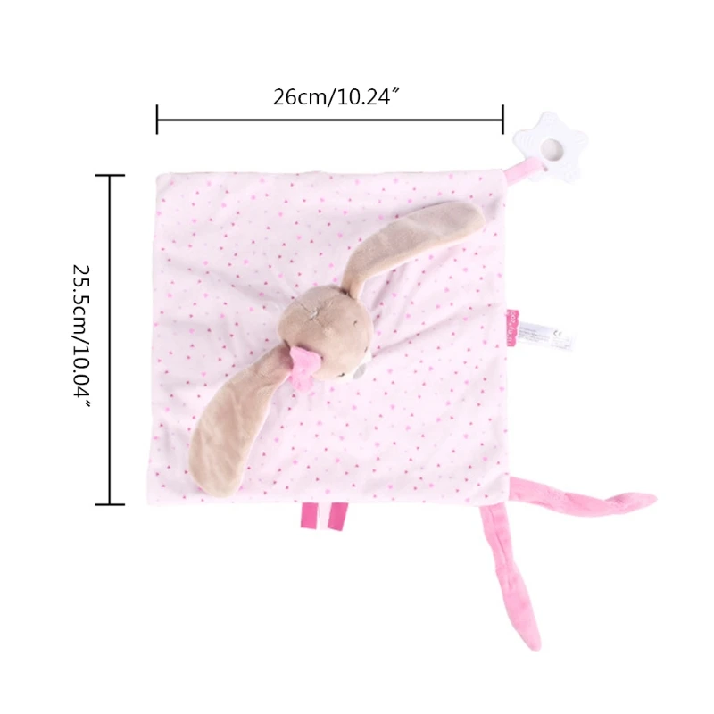 

Newborn Appease Towel with Rattle Comforter Baby Soothing Handkerchief Blanket Cute Animal Sleep Soothe Toys