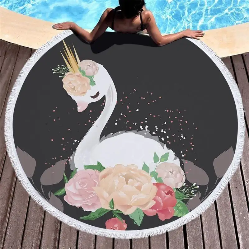 Мягкое пляжное полотенце из микрофибры 7 дюймов 150 см круглое женское одеяло