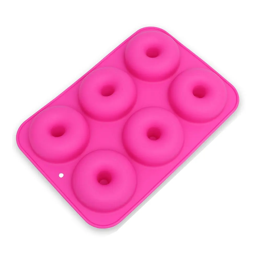 

6 Colors Silicone Donut Mold Silicone Cake Mold Making Cake Snacks Non-toxic Round Orange Rose red Dark purple