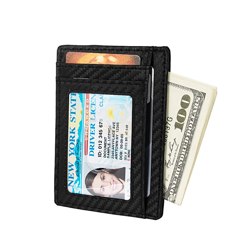 Кожаный мужской женский маленький Дорожный чехол для визиток Тонкий Rfid Легкий