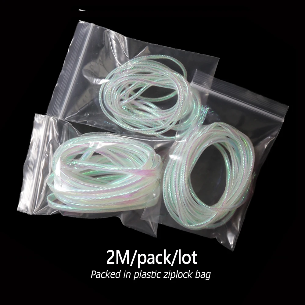 Bimoo 2M Pearl White Fish Scale Body Tube Minnow Fly Rib Body Maylor Tube Flash Braided Tubes Bait Fish Fly Tying Materials images - 6