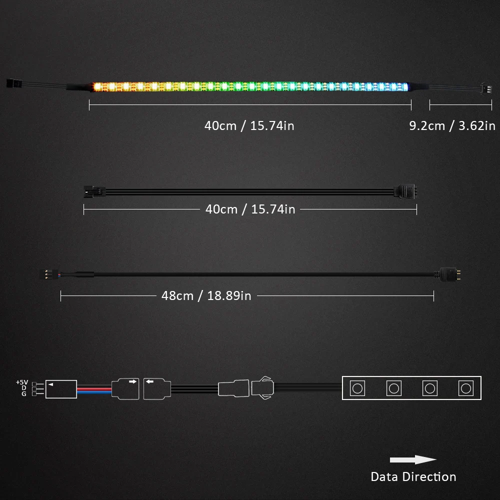 Адресуемая материнская плата 5 в 3 Pin PC Светодиодная лента RGB светодиодная