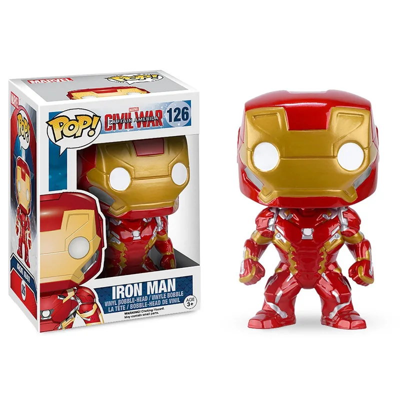 Funko POP Marvel Мстители Железный человек Tony Stark War Machine коллекция виниловых экшен и игрушек Фигурки Коллекционная модель игрушки для детей - Цвет: 126 with box